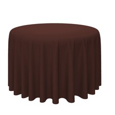 10 Pack 132" Round Polyester Fabric Tablecloths for Wedding - Chocolate Brown