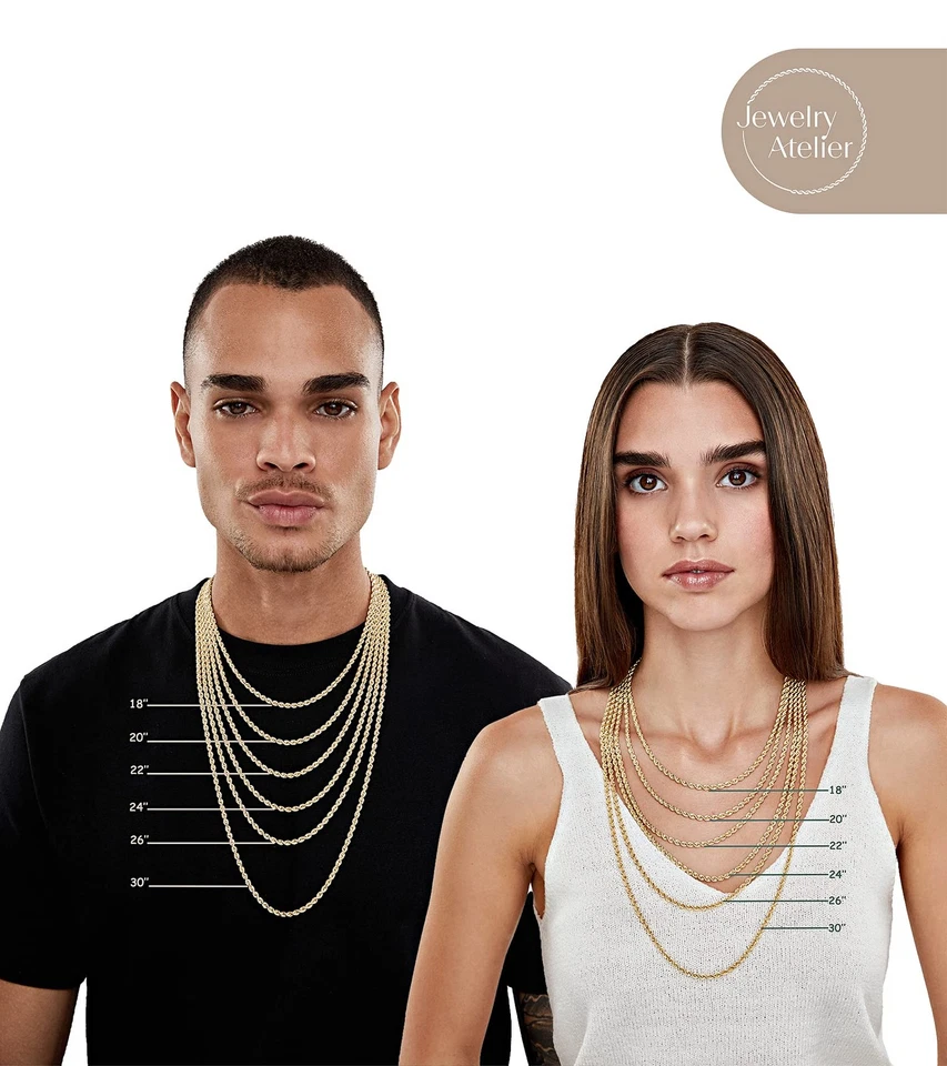 Gold Chain Necklace Collection - 14K Solid Yellow Gold Filled Rope Chain Neck... - Image 4 of 4