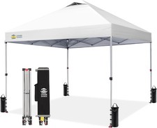 10x10 Pop Up Canopy - Beach Tent with One Push Setup - Easy Outdoor Sun Shade fo