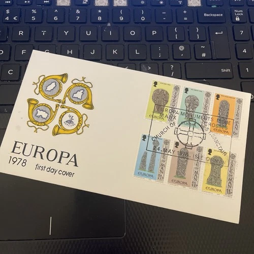 Isle of Man MERCURY First Day cover FDC Europa ‘78 Manx Stone Crosses 1978 U/A