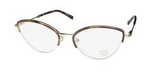 NEW MCM 2142 EYEWEAR METAL & PLASTIC WOMENS BROWN 214 HALF-RIM 55-19-140 CAT EYE