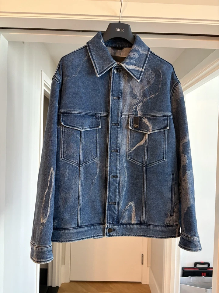 Fendi Мужская джинсовая куртка 46 синий, но 48 50 Италии большого размера - Изображение 2 из 4