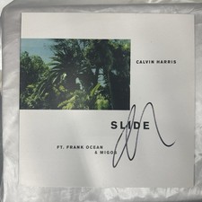 calvin harris vinyl Signed Single Slide Frank Ocean Migos Rare Picture Disk LP