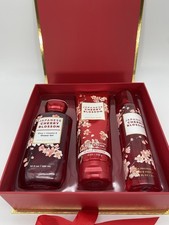 Bath Body Works JAPANESE CHERRY BLOSSOM Holiday Set  Shower Gel Body Cream Mist