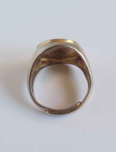 Vintage 1950s Adjustable Mickey Mouse Club Enamel & Gold Tone Ring RARE - Picture 6 of 9