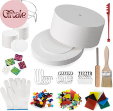 15 Pieces Large Microwave Kiln Kit for Glass Fusing and 50 Sheets Kiln Microwave