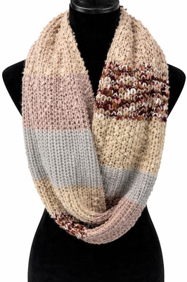 Macchia Di Ruggine Womens Multicolor Chunky Knit Neck Warmer Infinity Scarf