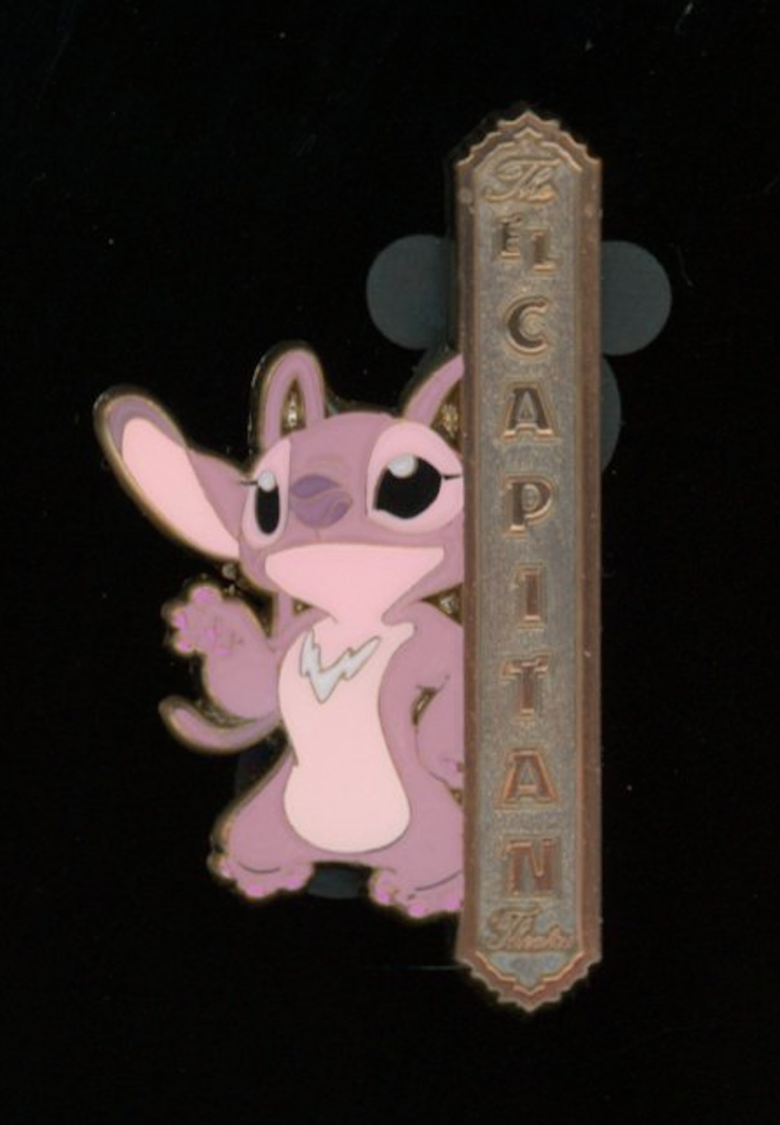 D23 DSSH El Captain Theater Characters Sign Lilo & Stitch Angel Disney Pin