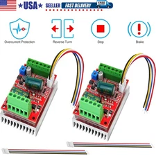 2x DC 6-60V 400W BLDC 3 Phase Brushless Motor Controller PWM Hall Motor Control