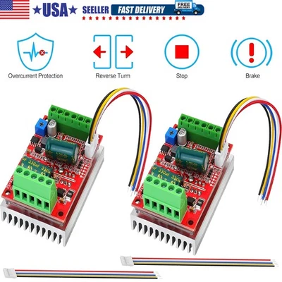 YELUFT 2x DC 6-60V 400W BLDC 3 Phase Brushless Motor Controller PWM Hall Motor Control