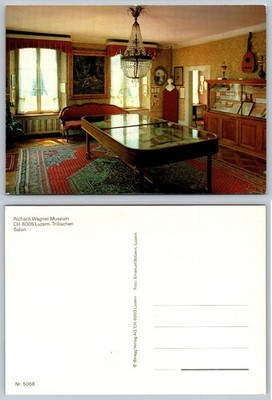 Richard Wagner Museum Luzern Tribschen Salon Interior Postcard Switzerland