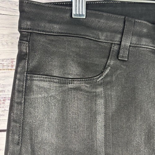 L'AGENCE $285 Jyothi High Rise Split Ankle Noir Coated Black Size 31 - Picture 7 of 14