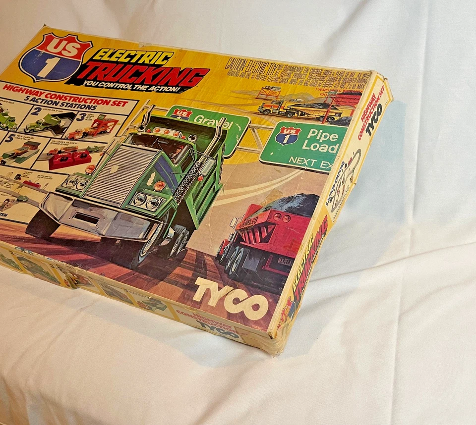 Juego de construcción de carretera vintage Tyco US1 camión eléctrico 3212 caja original Foto 3 de 4