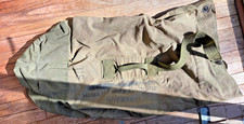 Vintage Korean War Era Canvas Duffel Bag US Army Military Issue OD Green
