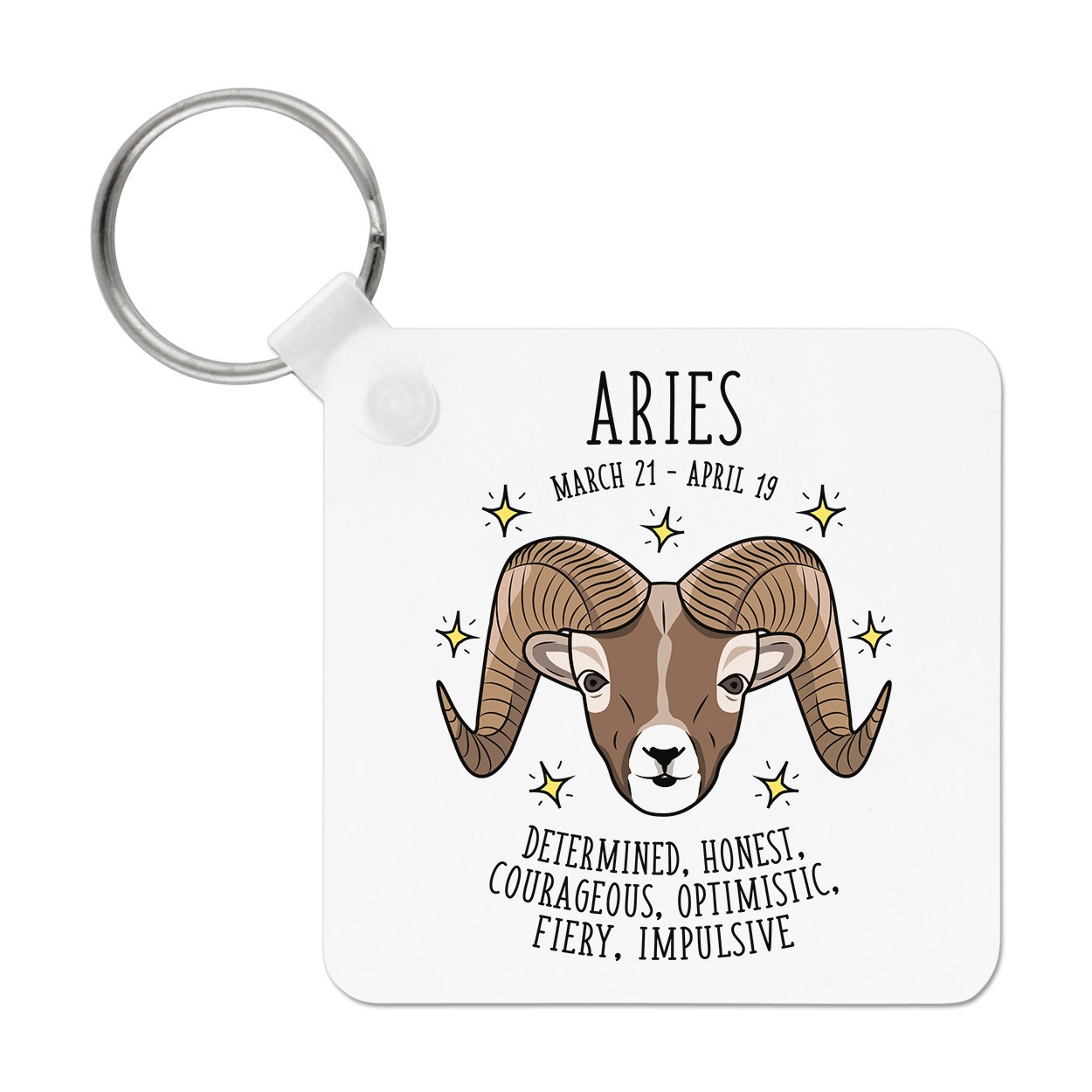 Aries Horoscope Keyring Key Chain - Star Sign Zodiac Birthday Astrology