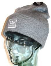 Adidas Utility Knit Beanie Hat with Trefoil Logo Grey NWT Men's Tall Fit