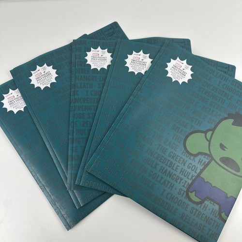 Yoobi 2 Taschen 3 Zinken Kunststoff Ordner Menge 5 Portfolio Marvel Hulk