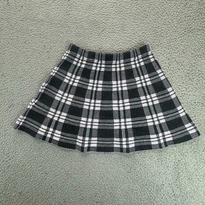 Unbranded Kids A Line Knt Mini Skirt Purple Gray Plaid Size M (7-8)