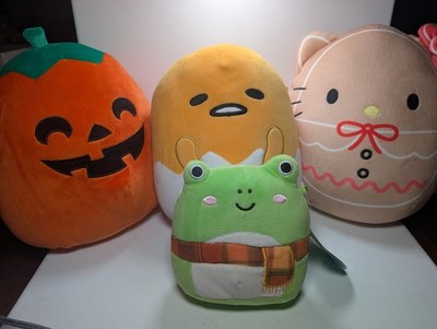 Sanrio Plush Lot Gudetama Hello Kitty Pumpkin Frog Bundle New w/ Tags