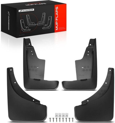 Set of 4 Mud Guards for Jeep Compass 2011-2016, No Drilling Required, Black