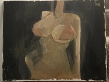 French Cubism Boudoir Interior Oil Painting Original Signed Woman 16x20 Canvas