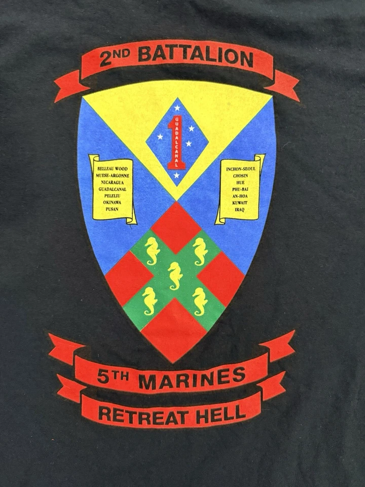 Camiseta CUERPO DE MARINES DE ESTADOS UNIDOS USMC 2º BATALLÓN 5ª DIVISIÓN DE MARINES - XL Foto 4 de 4