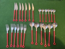 Vintage 60s MONO RING Feinstahl Rostfrei Cutlery Set 24pce Peter Raacke Design