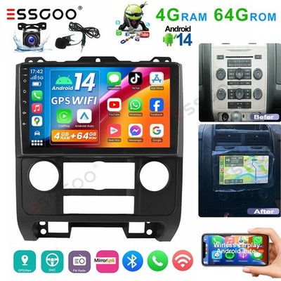 4+64GB Car Stereo Android 14 Radio Carplay GPS Navi BT For Ford Escape 2007-2012