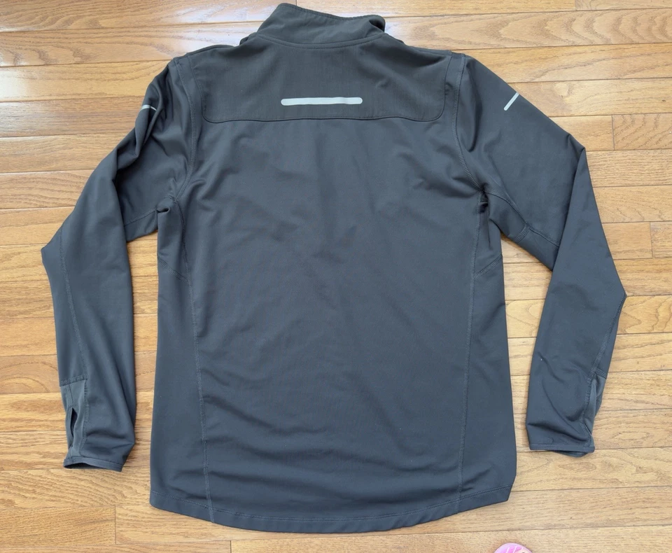 Nike Running Dri-Fit Camisa Para Mujer Grande Gris Agujero para el Pulgar 1/4 Cremallera Bolsillo Gimnasio Foto 2 de 4