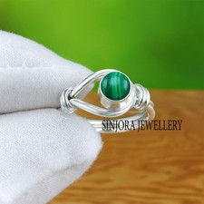 Malachite Gemstone 925 sterling silver handmade Gift Ring US size 5 to 13