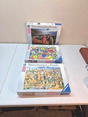 Ravensburger Jigsaw Puzzles Lot (3) Beautiful Buttons 1000 Piece Each USED