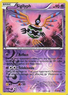 Sigilyph - Pokemon Reverse Holo Uncommon 2011 Emerging Powers 41/98 NM