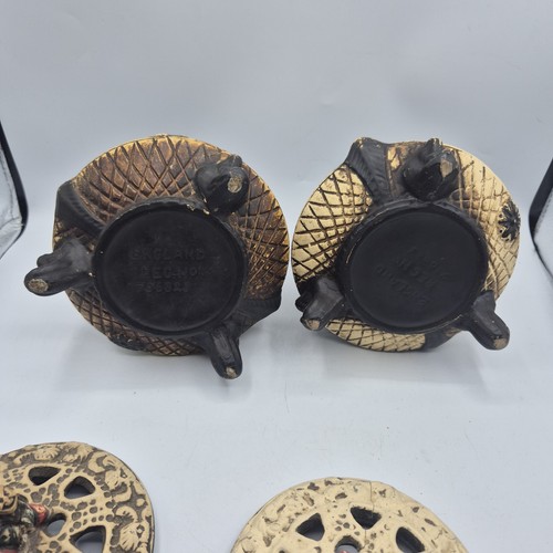 PAR de jarrones pomander popurrí vintage estilo oriental de cerámica - Imagen 19 de 21