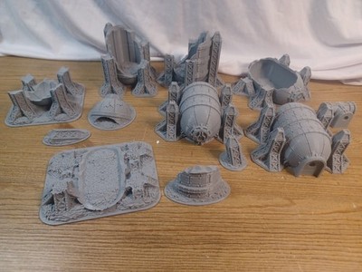 12 Piece Ruined Industrial Terrain, 40K Necromunda Legions Imperialis B3