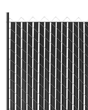 Chain Link Fence Privacy Slats Double-Wall with Wings for 6' High Fence Black