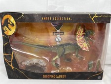 Jurassic World Park Dilophosaurus Amber Collection Dinosaur Figure Mattel New