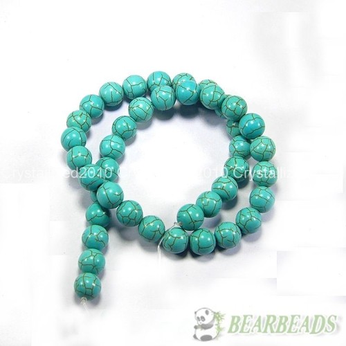 Howlite Turquoise Gemstone Round Loose Beads 2mm 4mm 6mm 8mm 10mm 12mm 15.5’‘ - Picture 11 of 11