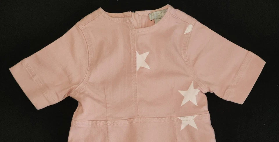 Stella McCartney Designer Kids Stars Pink Denims Dress Back Zipper Size Age 4 - Image 4 of 4