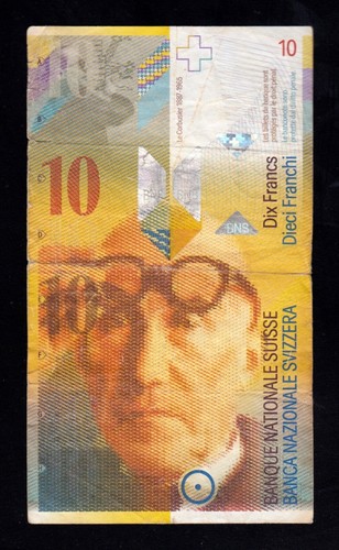 F.C. SUIZA SWITZERLAND , 10 FRANCOS 1995-96 , B/C+ ( F+ ) , P.66 . - Picture 1 of 2