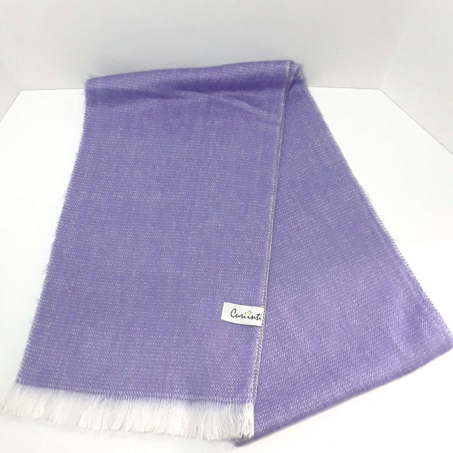 Alpaca Blend Scarf 72" x 10" - Light Purple Cozy Fringe Handmade in Ecuador, NEW