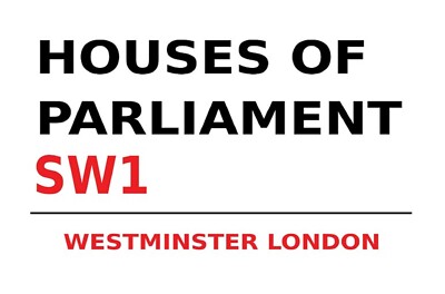 Holzschild 20x30 Houses of Parliament SW1 Westminster London Haus der Parlamente
