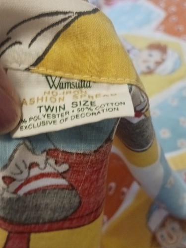 Vintage Raggedy Ann & Andy Bedspread Coverlet 88" × 73" Wamsutta Twin Size 1970 - Picture 6 of 10