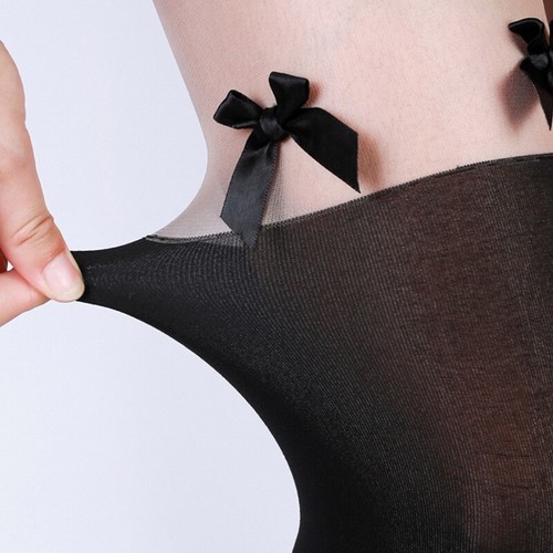 Japanese Bowknot Pantyhose Women Faux Over Knee Stockings Patchwork Tights - Picture 2 of 7