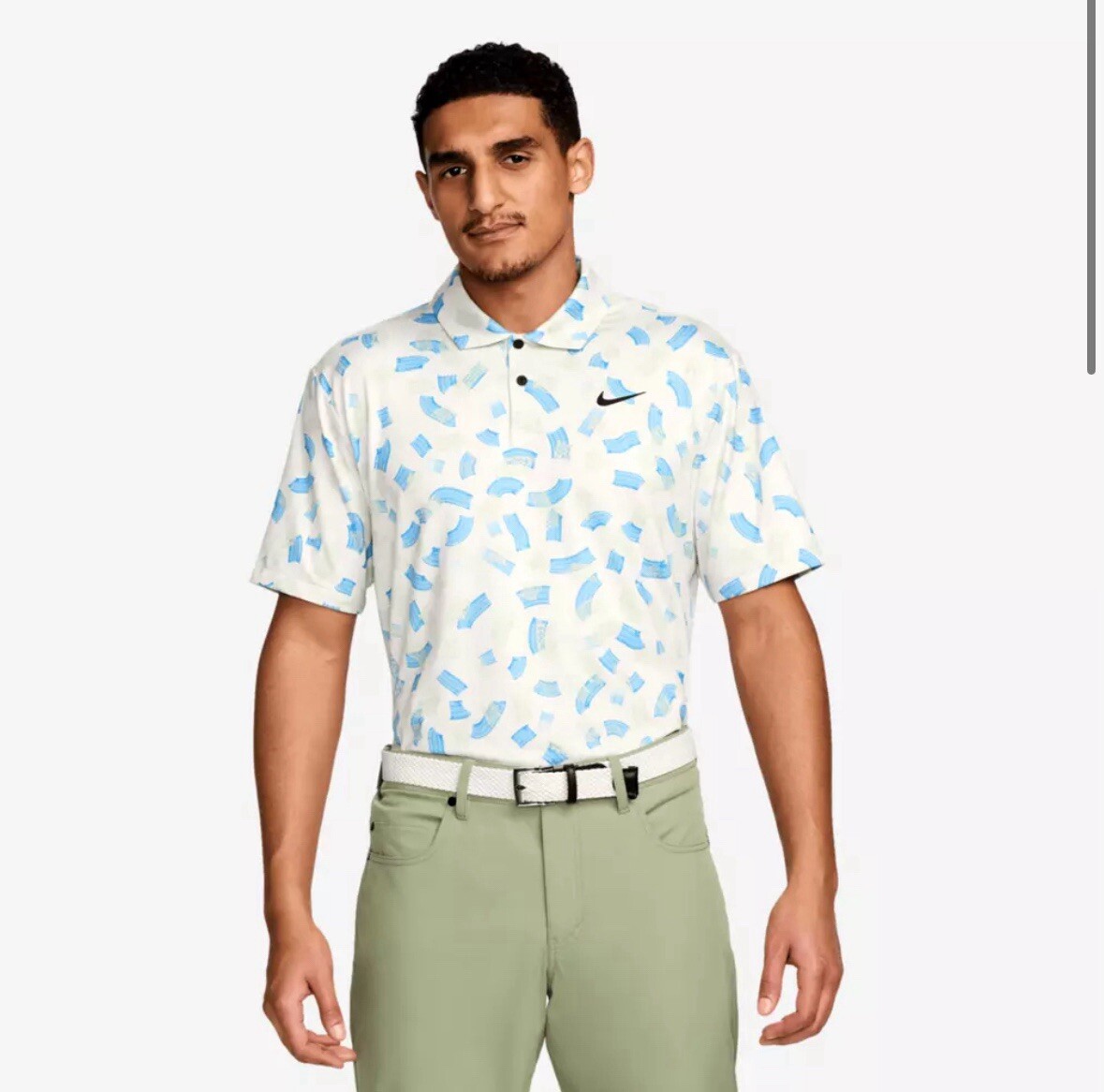 Nike Tour Dri-Fit Polo Golf Shirt FD5735-072 Rake Line Print