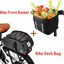 Dog Bike Basket Carrier Pet Bicycle Front Carrier Bike Rear bag Combo kit US