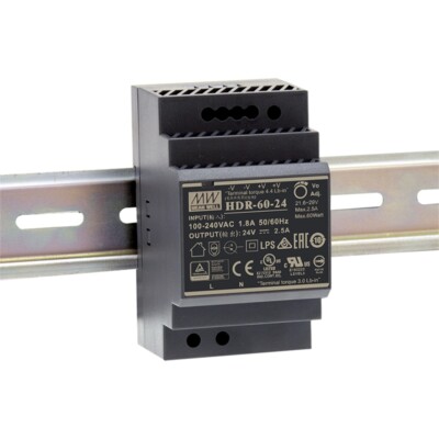 Schaltnetzteil 12V 4,5A 54W für DIN-Schiene HDR-60-12 MW Mean Well