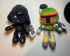 NWT 2 Set Star Wars Boba Fett  Darth Vader 8 Inch Plush Disney Authentic Mattel