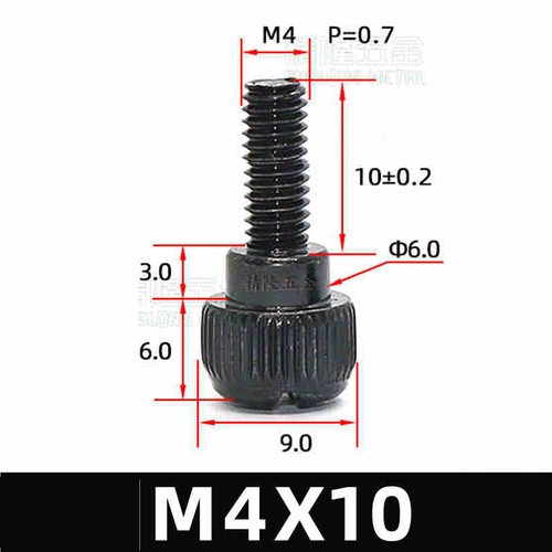 Tornillos de pulgar moleteados de acero al carbono pernos de perilla giratoria manual M4 - Imagen 13 de 17