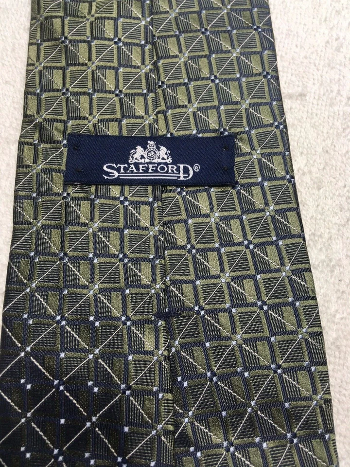 STAFFORD CORBATA HOMBRE VERDE CON GRIS 4 X 60 Foto 4 de 4