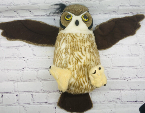 Great Horned Owl Audubon Wild REPUBLIC Plush Stuffed Animal Realistic Wings Hang - Picture 5 of 15